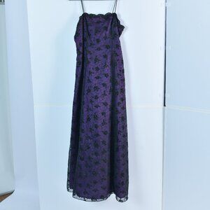 purple and black lace dress